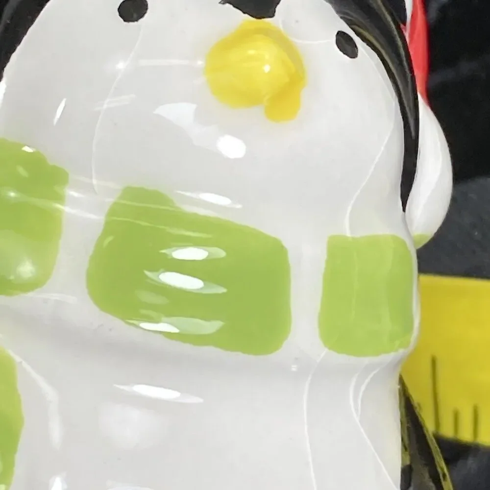 Penguins Salt and Pepper Shakers Ceramic 3 inch Winter Hats Christmas Cabincore